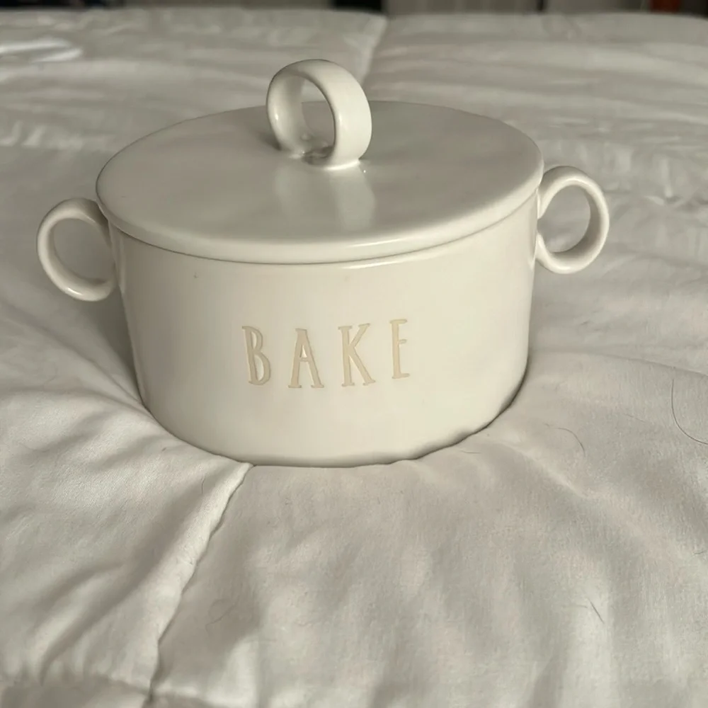 Rae Dunn BAKING round dish dish 5 1/2 inches diameter oven safe microwave